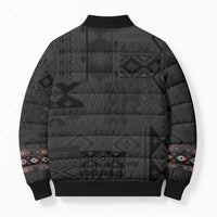 Native American Wolf Bomber Puffer Jacket Tribal Pattern