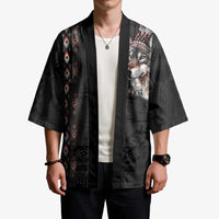 Native American Wolf Kimono Tribal Pattern