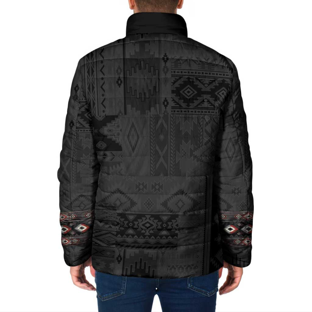 Native American Wolf Padded Jacket Tribal Pattern