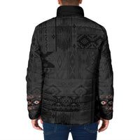 Native American Wolf Padded Jacket Tribal Pattern