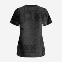 Native American Wolf Scrub Top Tribal Pattern