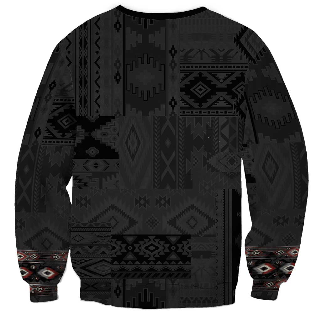 Native American Wolf Sweatshirt Tribal Pattern