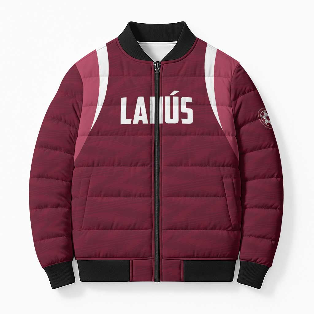 Custom Argentine Football Lanus Bomber Puffer Jacket Granate Go Champions