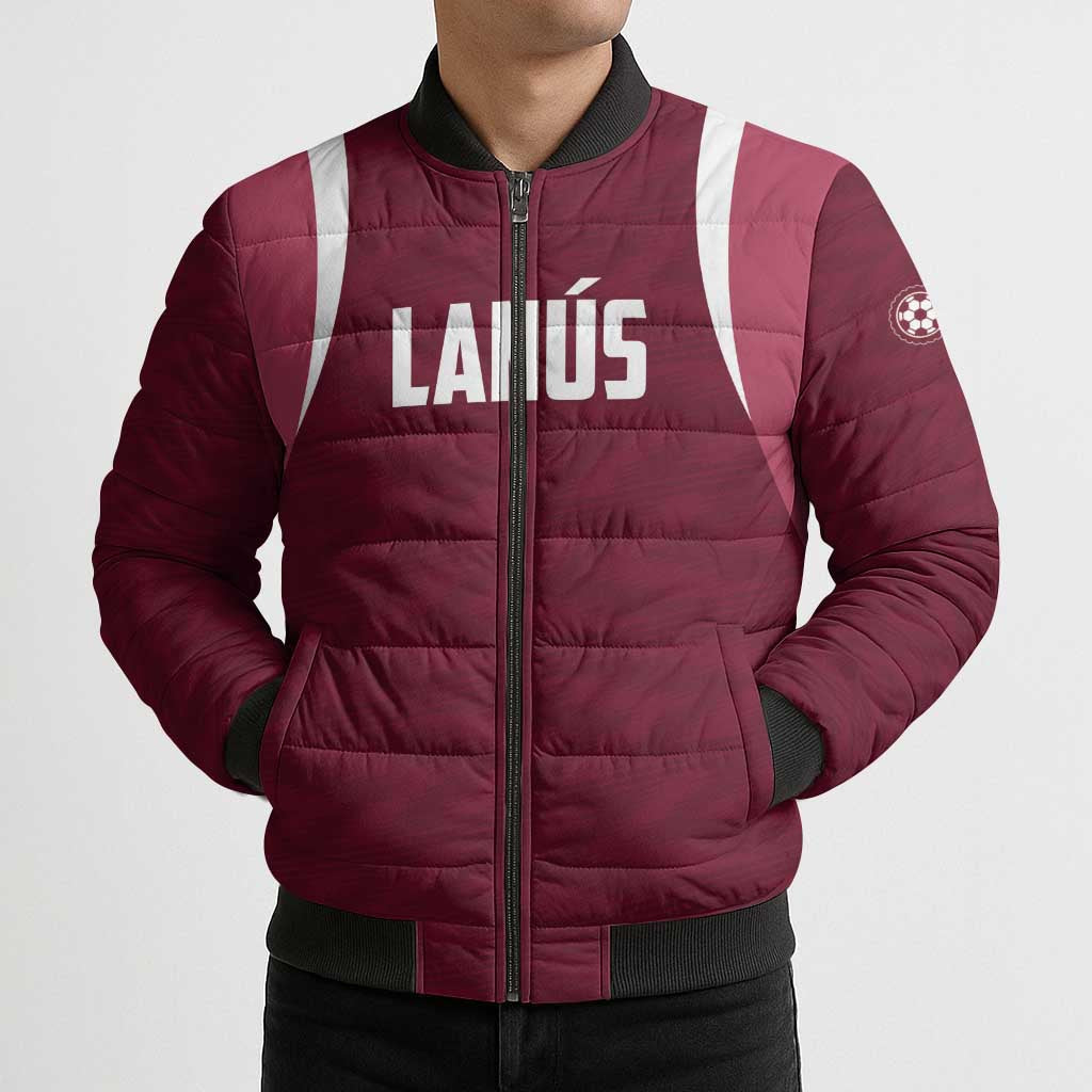 Custom Argentine Football Lanus Bomber Puffer Jacket Granate Go Champions