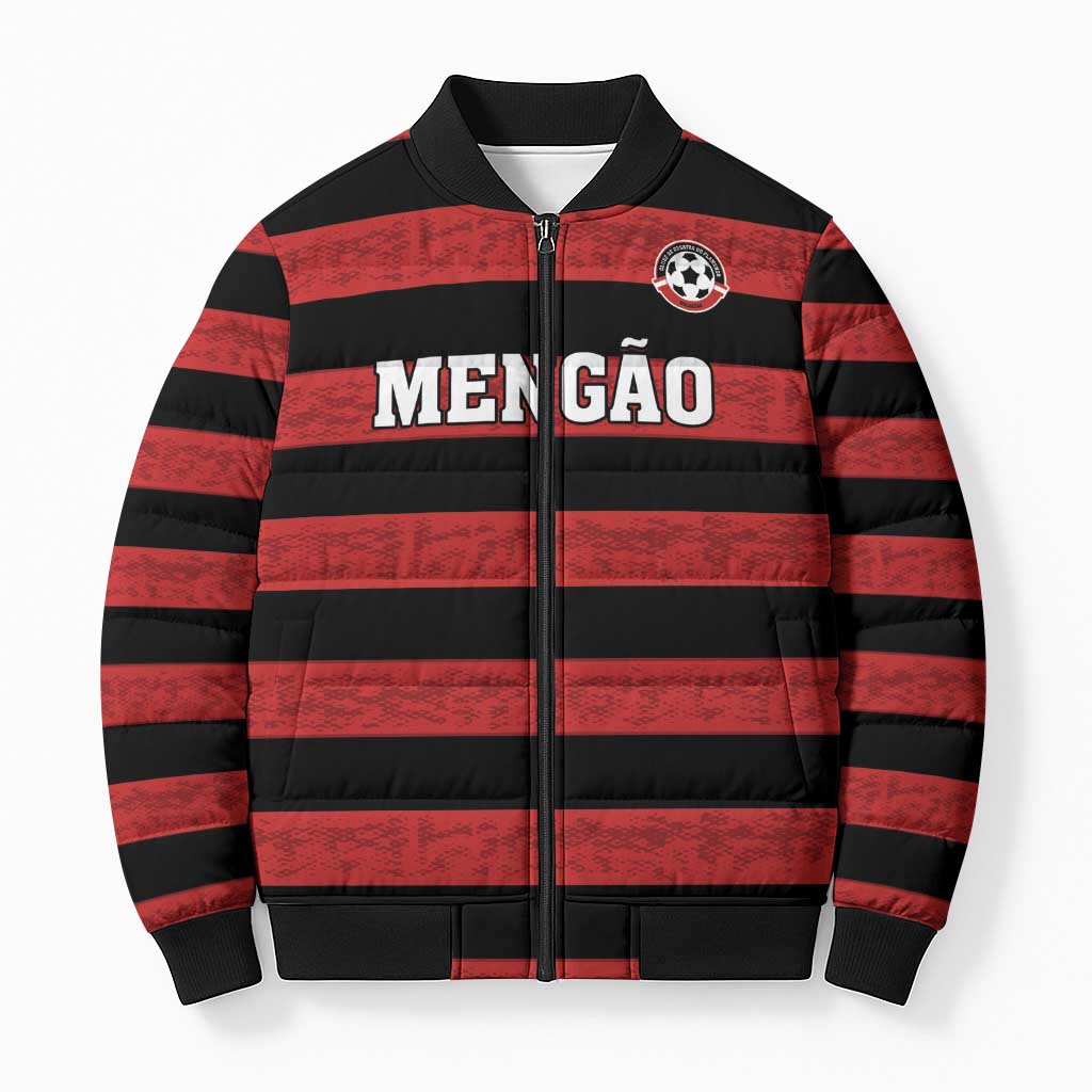 Custom Brazilian Football Big Mengo Bomber Puffer Jacket Rubro-Negro Go Glory
