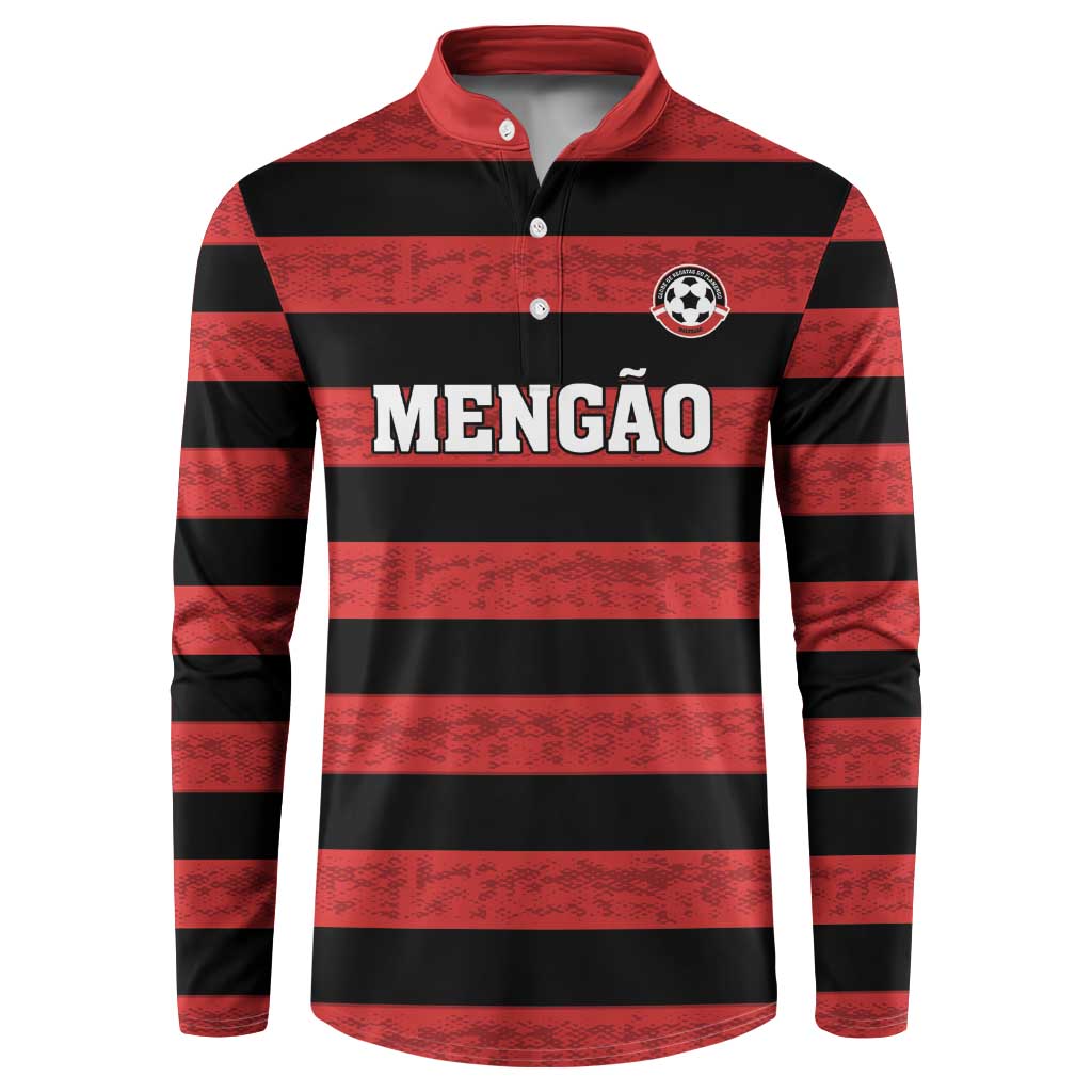 Custom Brazilian Football Big Mengo Button Sweatshirt Rubro-Negro Go Glory