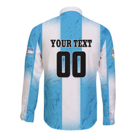 Custom Argentina Football Long Sleeve Button Shirt