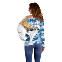 Argentina Malvinas Day Off Shoulder Sweater Las Malvinas Son Argentinas