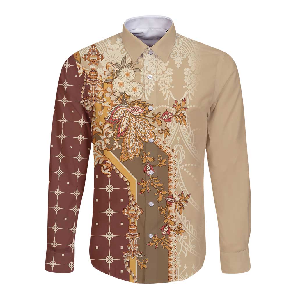 Mughal Empire Motif Unique Long Sleeve Button Shirt
