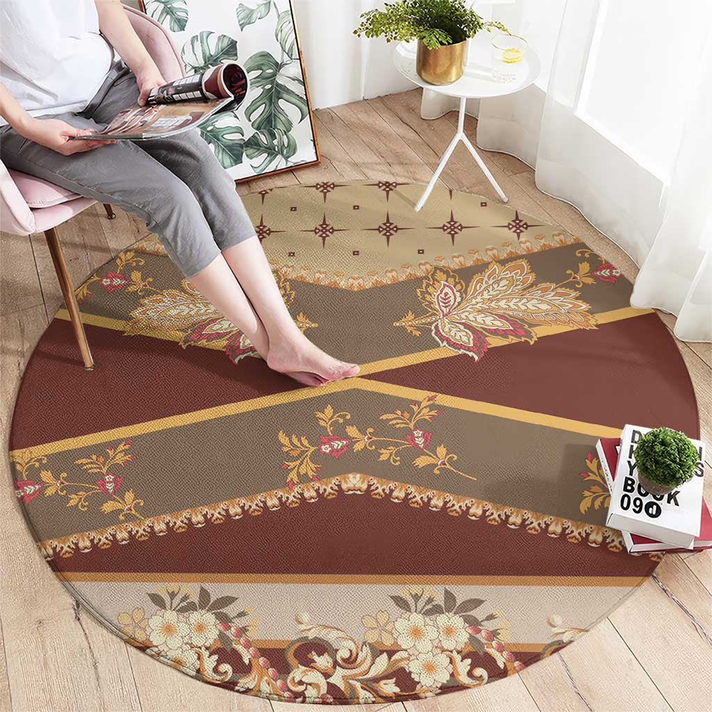 Mughal Empire Motif Unique Round Carpet