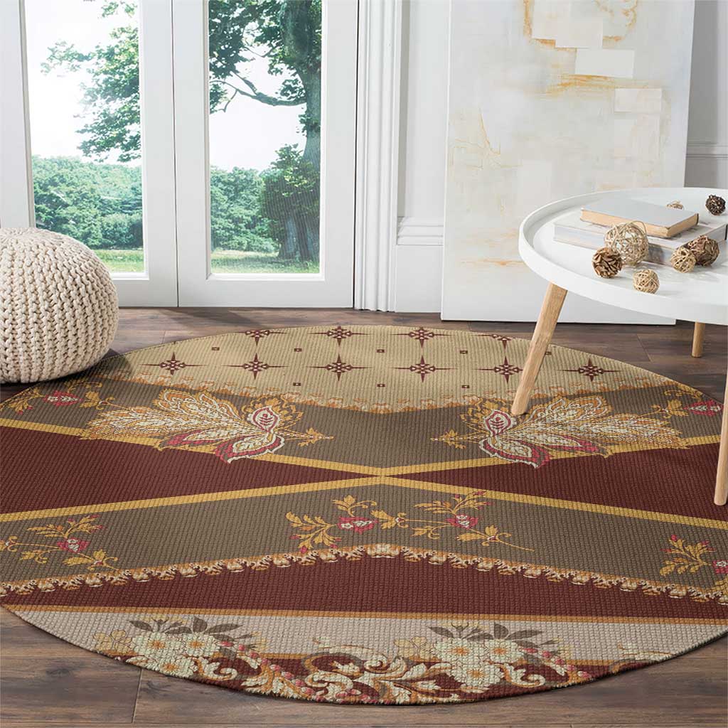 Mughal Empire Motif Unique Round Carpet
