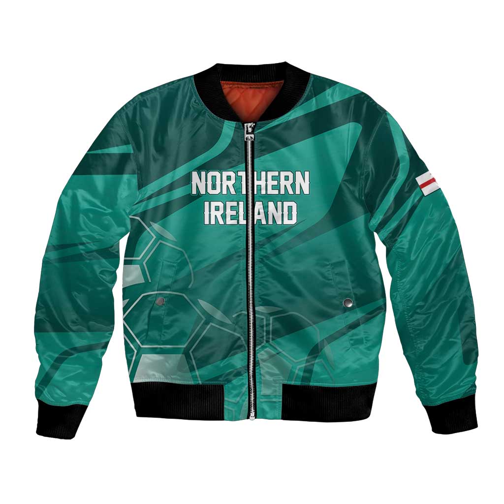 Custom Football 2026 Northern Ireland Bomber Jacket Green and White Army
