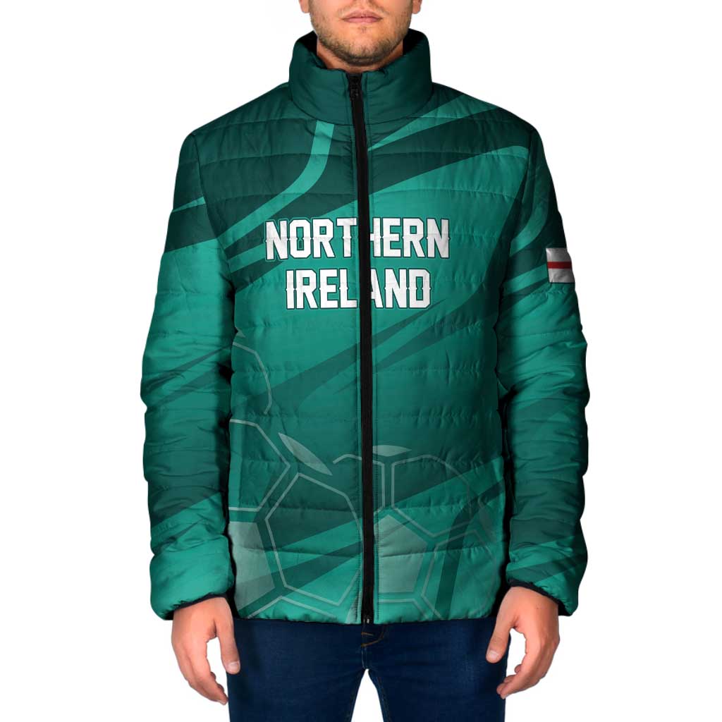 Custom Football 2026 Northern Ireland Padded Jacket Green and White Army