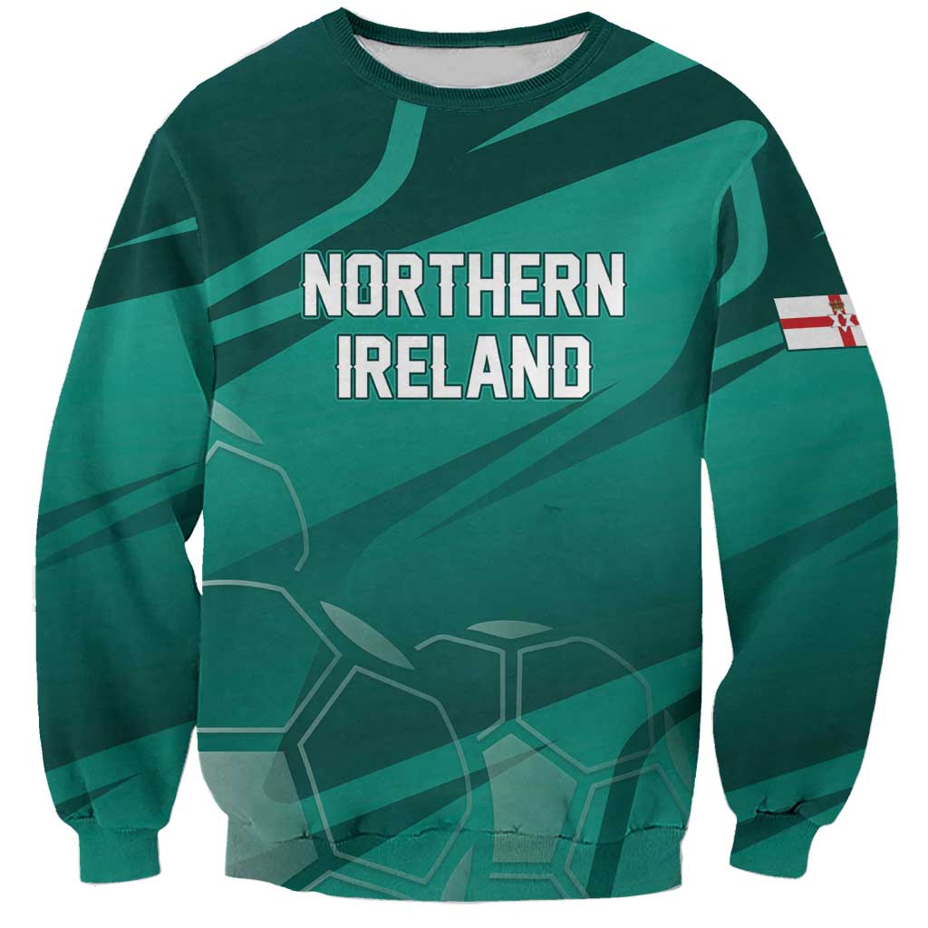 Custom Football 2026 Northern Ireland Sweatshirt Green and White Army