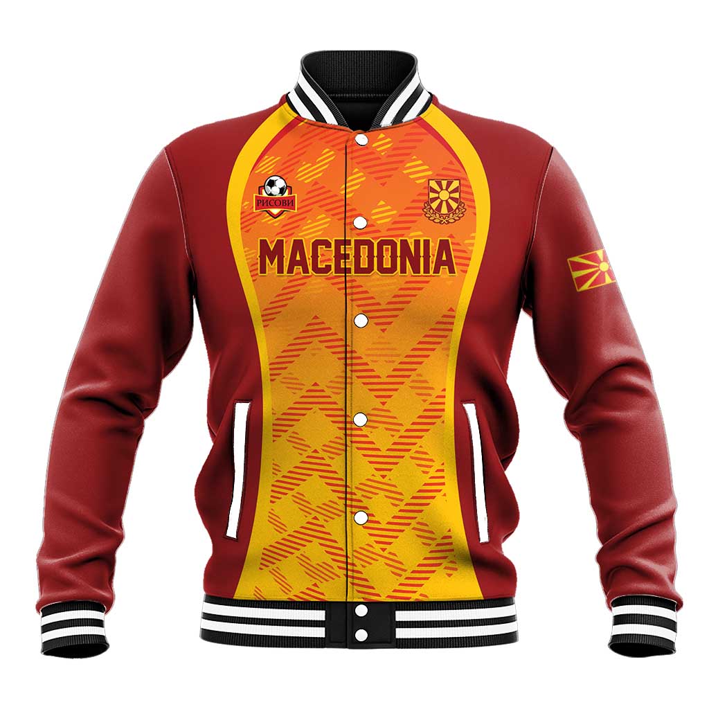 Custom Football 2026 Macedonia Baseball Jacket The Red Devils Go Glory
