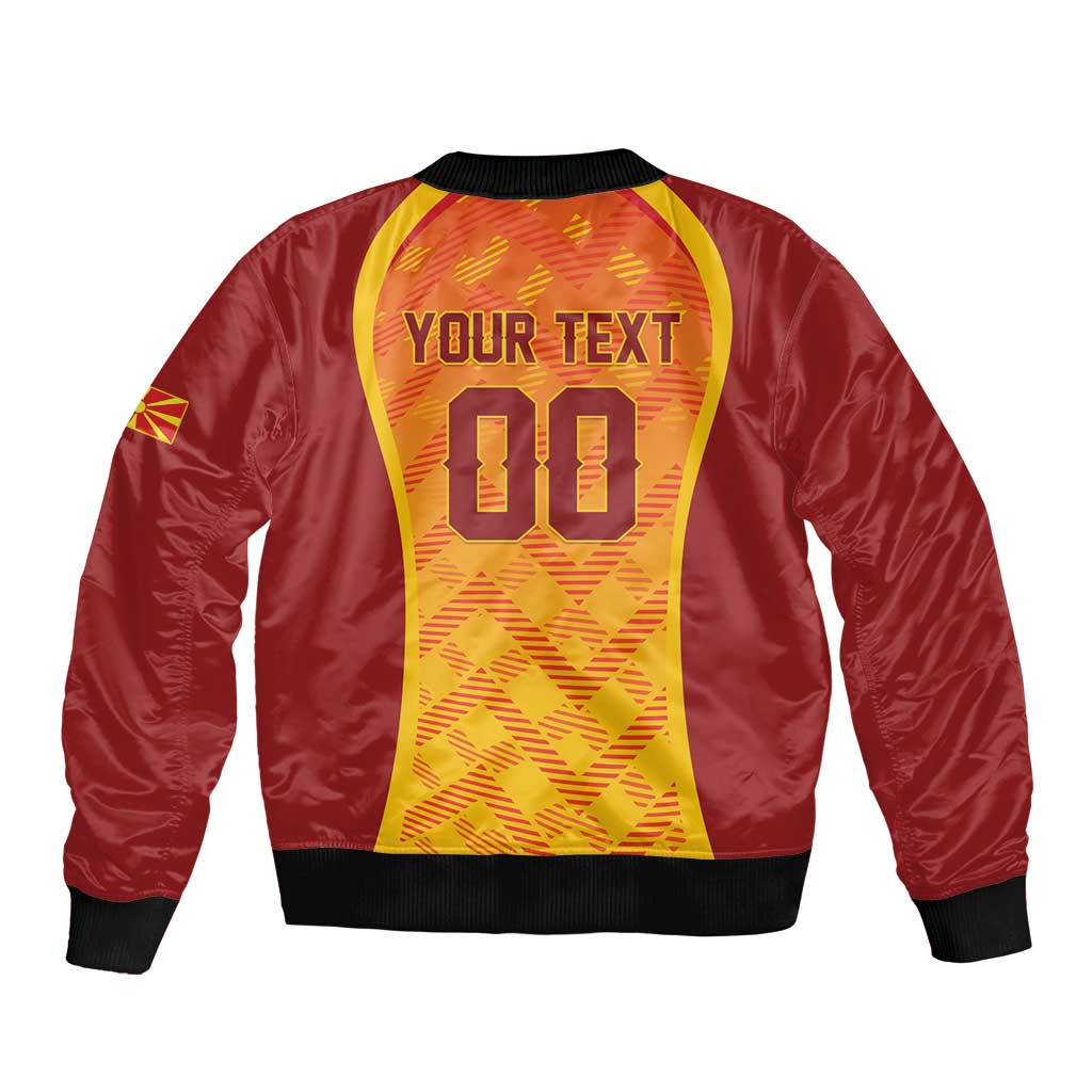 Custom Football 2026 Macedonia Bomber Jacket The Red Devils Go Glory