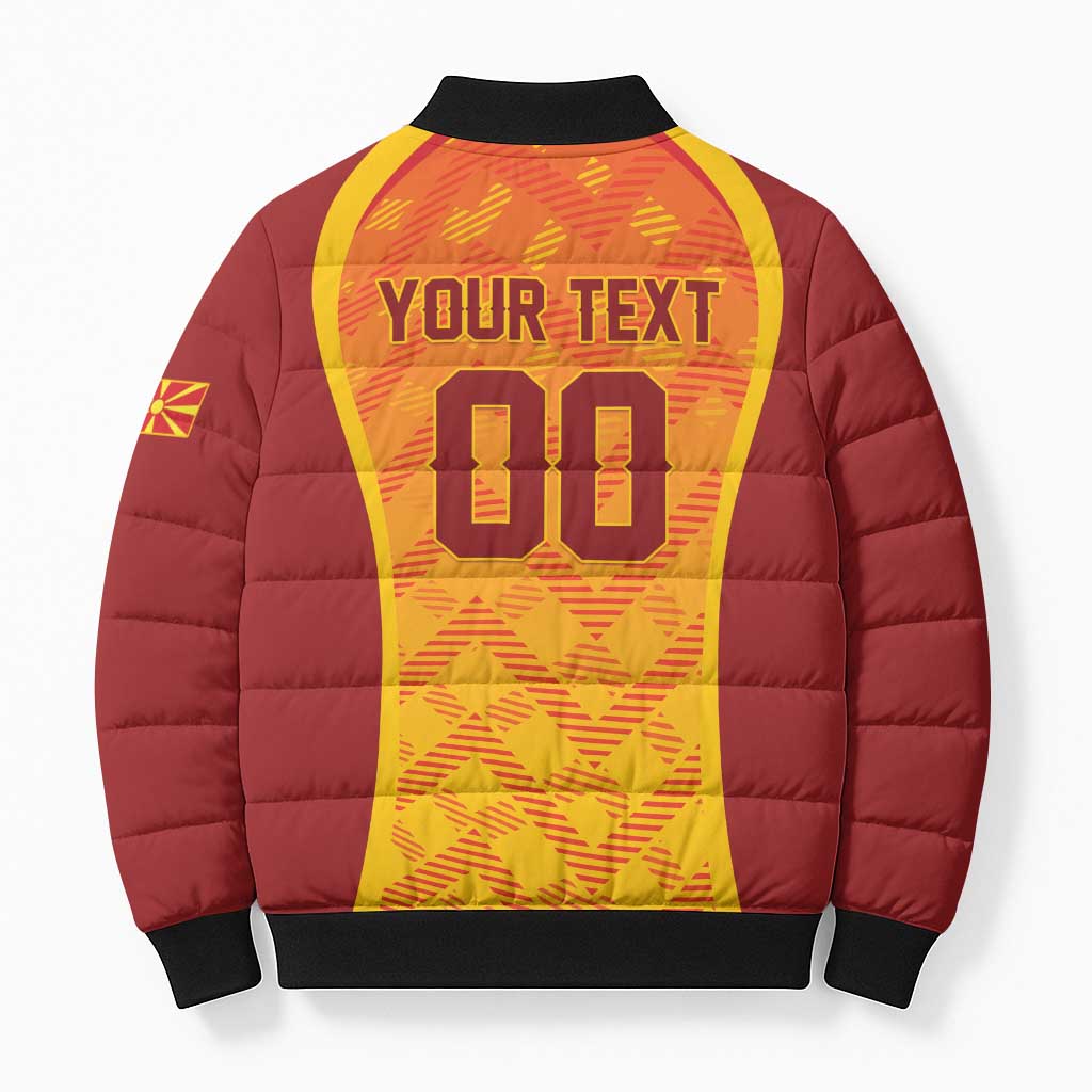 Custom Football 2026 Macedonia Bomber Puffer Jacket The Red Devils Go Glory