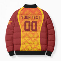Custom Football 2026 Macedonia Bomber Puffer Jacket The Red Devils Go Glory