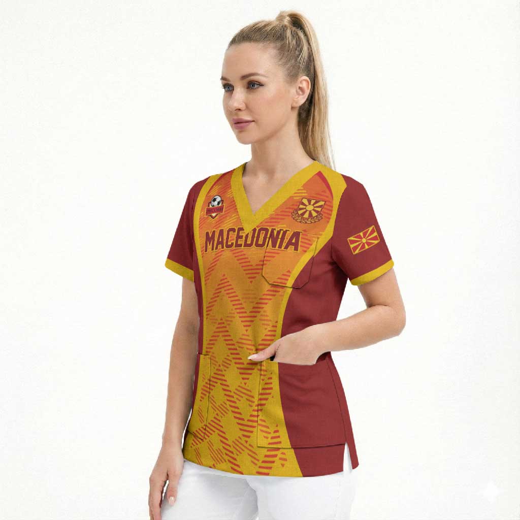 Custom Football 2026 Macedonia Scrub Top The Red Devils Go Glory