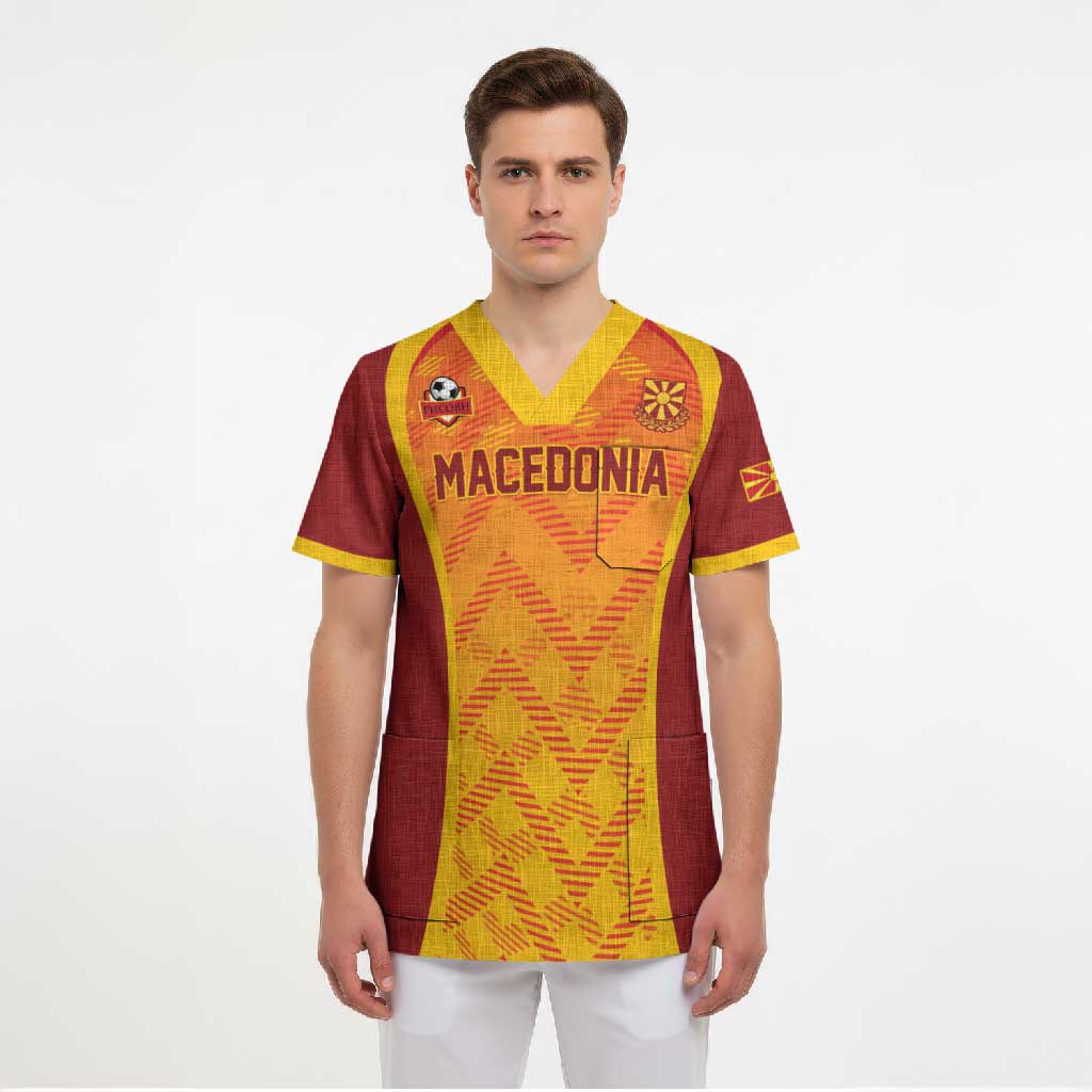 Custom Football 2026 Macedonia Scrub Top The Red Devils Go Glory
