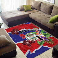 Belize 501 Tropical Black Orchid Area Rug Grunge Stylized
