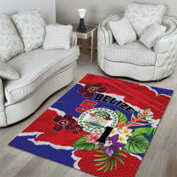Belize 501 Tropical Black Orchid Area Rug Grunge Stylized