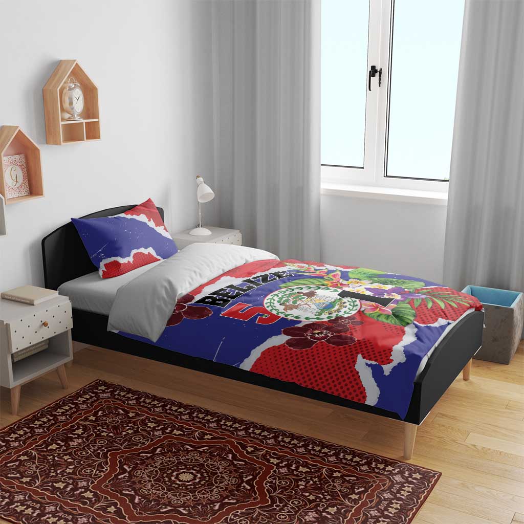 Belize 501 Tropical Black Orchid Bedding Set Grunge Stylized