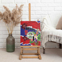 Belize 501 Tropical Black Orchid Canvas Wall Art Grunge Stylized