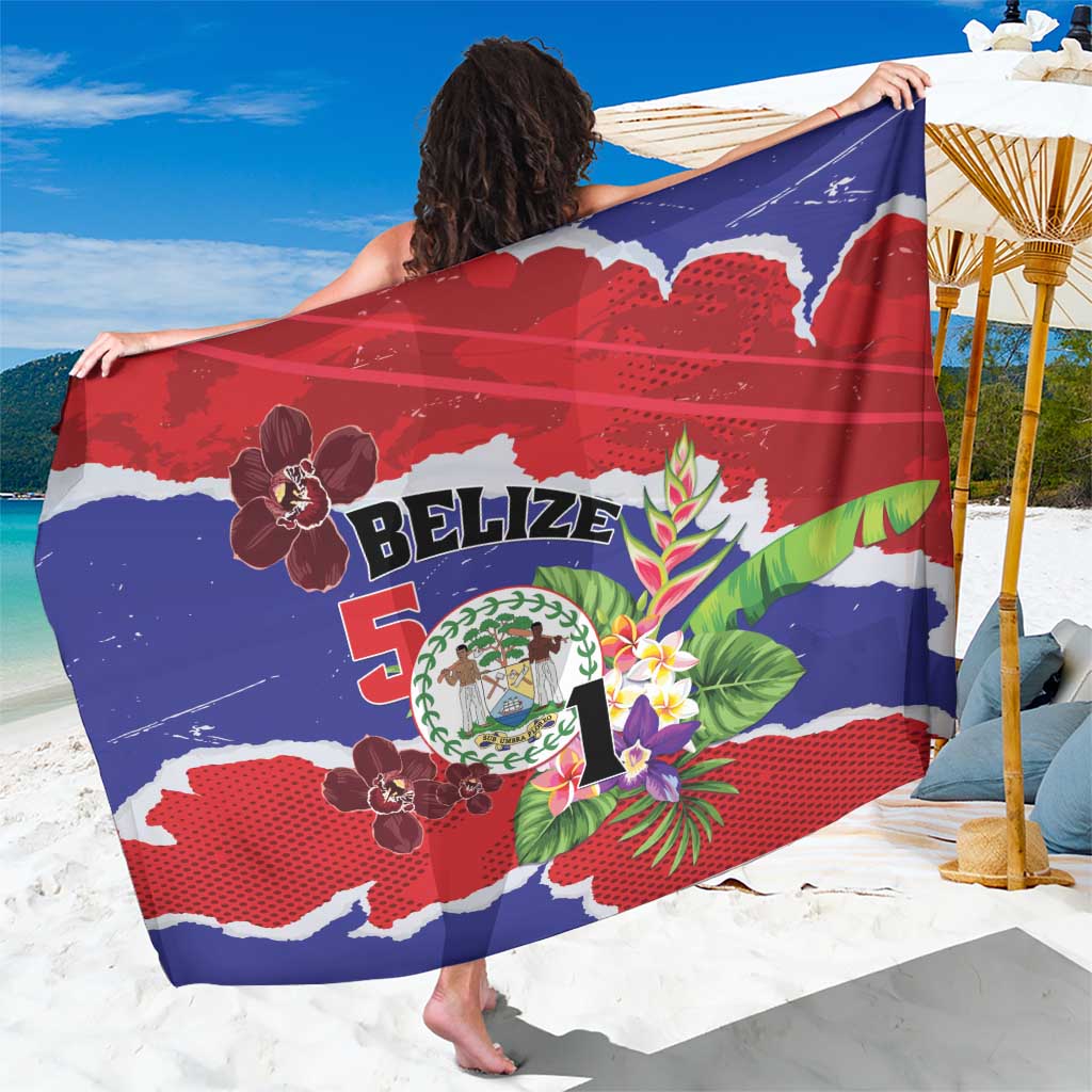 Belize 501 Tropical Black Orchid Sarong Grunge Stylized