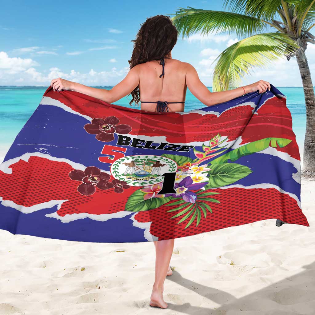 Belize 501 Tropical Black Orchid Sarong Grunge Stylized