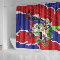 Belize 501 Tropical Black Orchid Shower Curtain Grunge Stylized