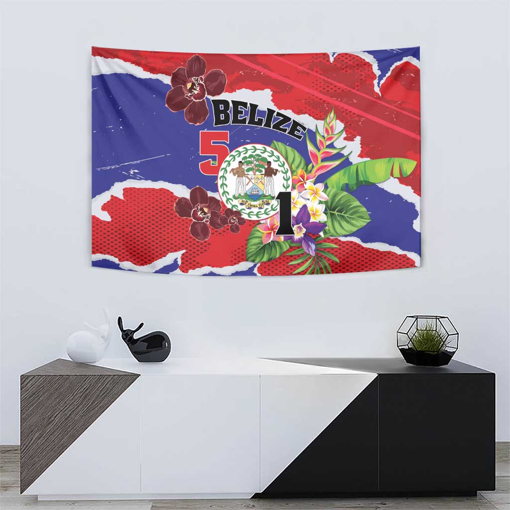 Belize 501 Tropical Black Orchid Tapestry Grunge Stylized