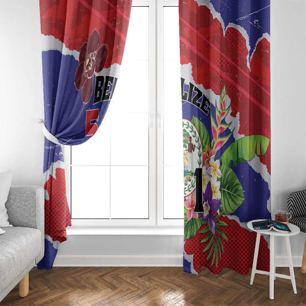 Belize 501 Tropical Black Orchid Window Curtain Grunge Stylized