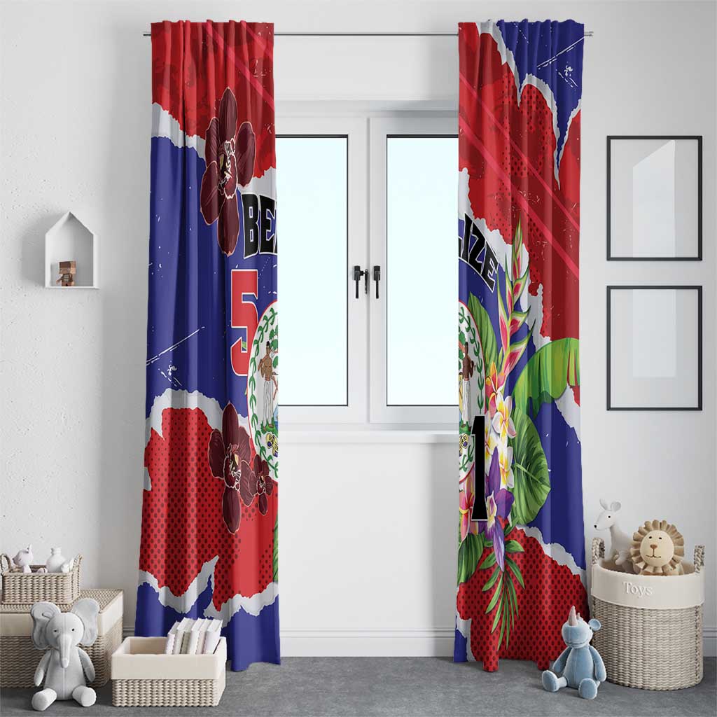 Belize 501 Tropical Black Orchid Window Curtain Grunge Stylized