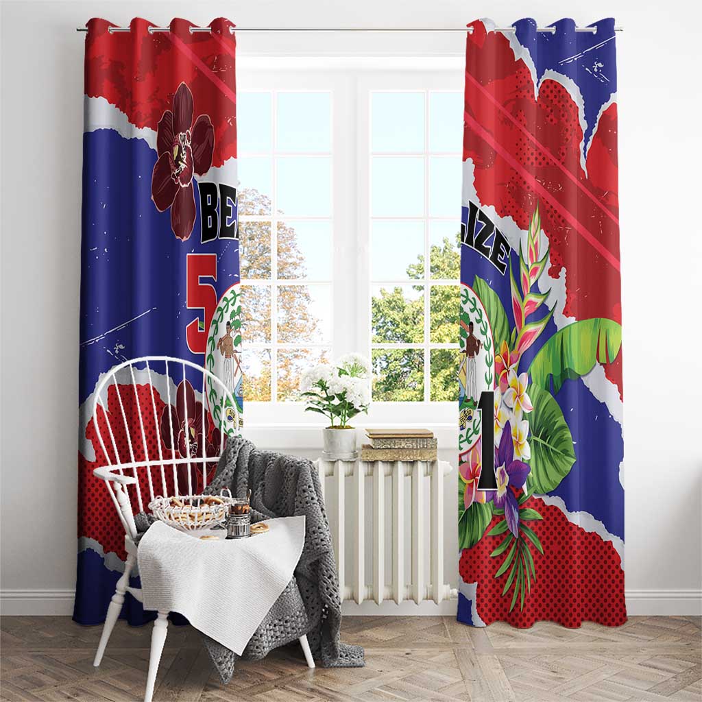 Belize 501 Tropical Black Orchid Window Curtain Grunge Stylized