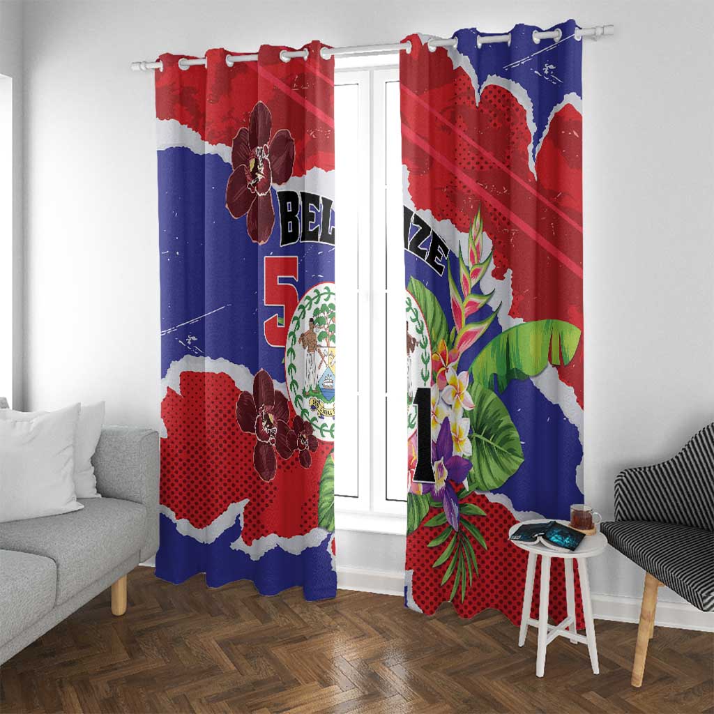 Belize 501 Tropical Black Orchid Window Curtain Grunge Stylized
