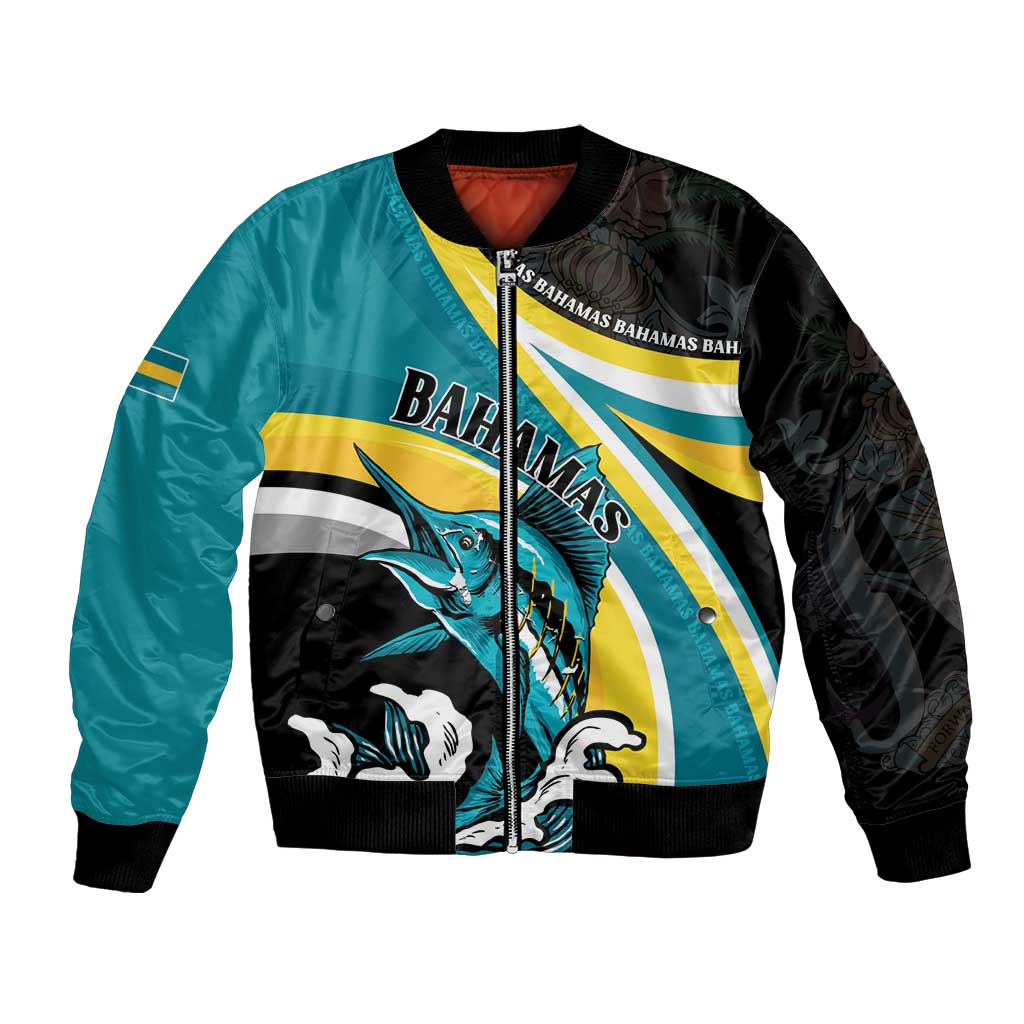 Personalised The Bahamas Blue Marlin Bomber Jacket Bahamian Coat Of Arms