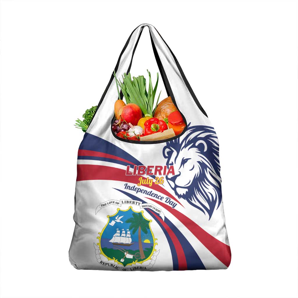 Liberia Independence Day Grocery Bag July 26 Lion Coat of Arms