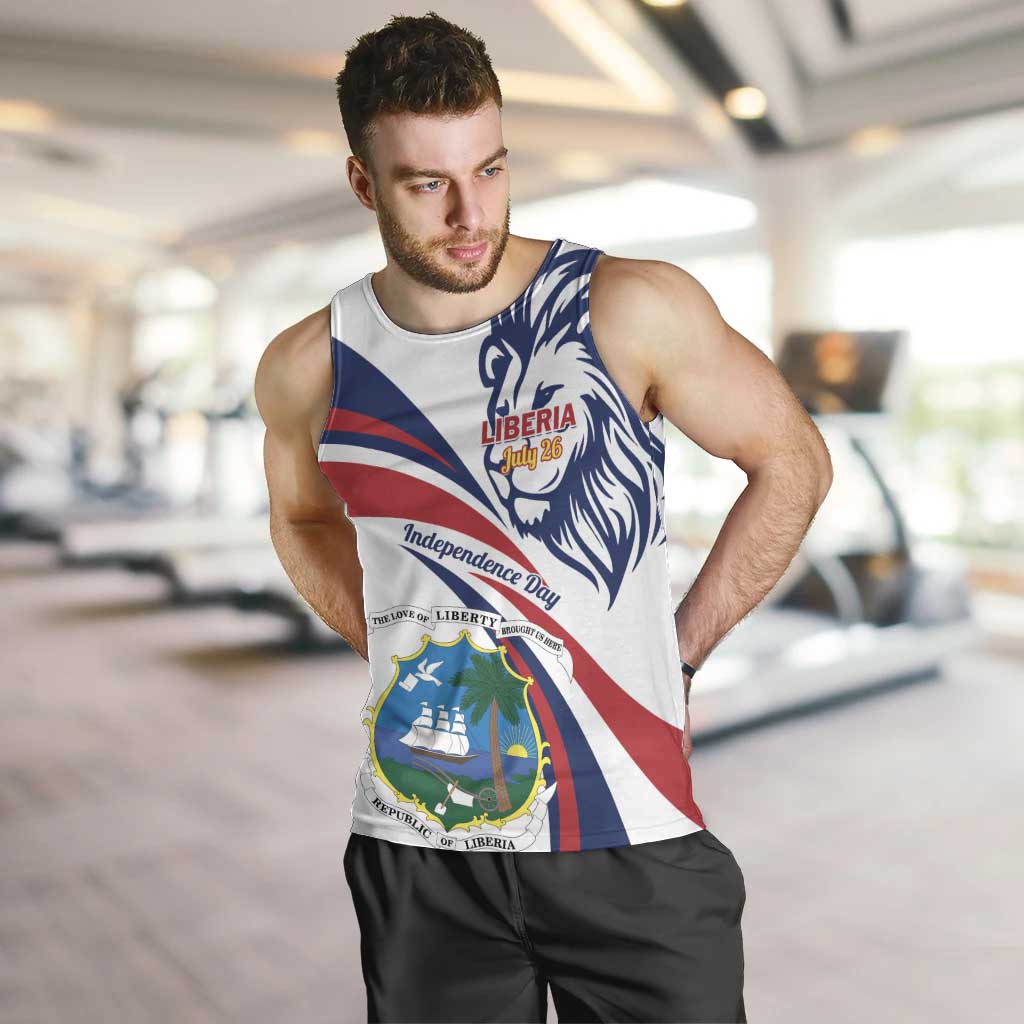 Liberia Independence Day Men Tank Top July 26 Lion Coat of Arms - Wonder Print Shop