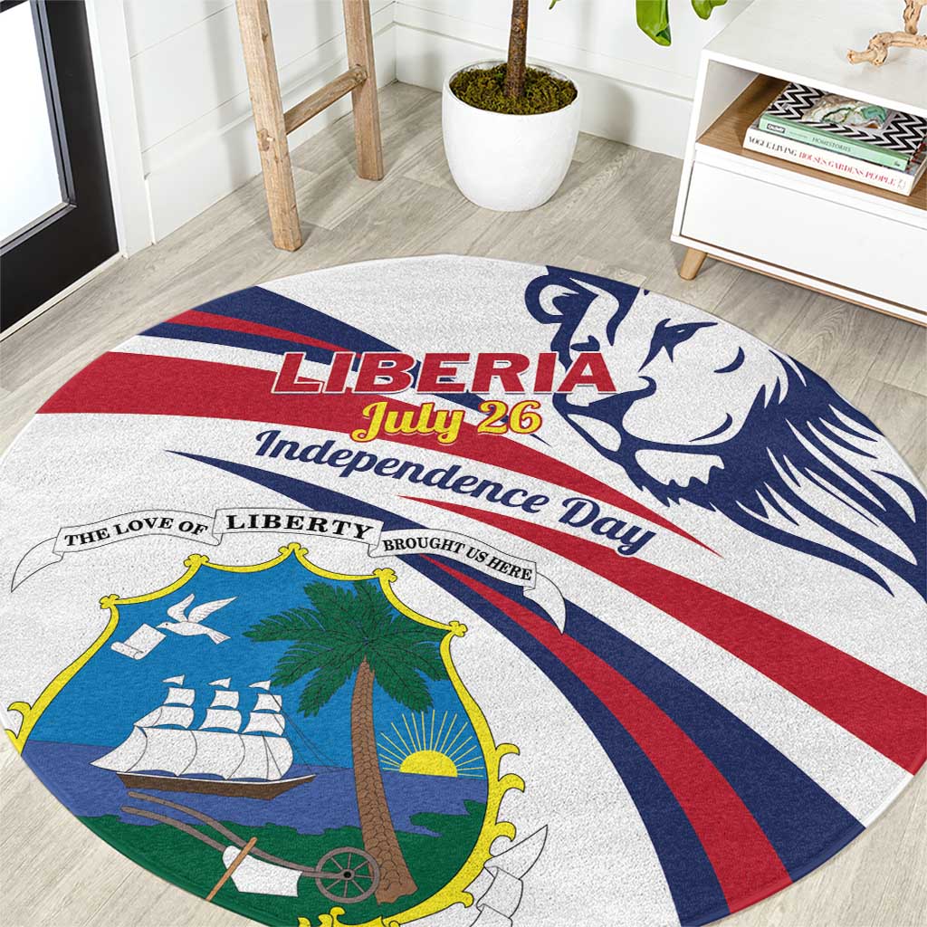 Liberia Independence Day Round Carpet July 26 Lion Coat of Arms