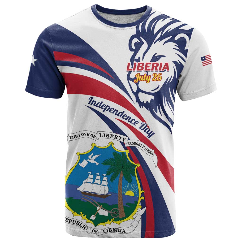 Liberia Independence Day T Shirt July 26 Lion Coat of Arms