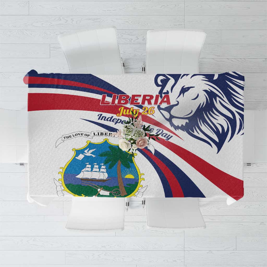 Liberia Independence Day Tablecloth July 26 Lion Coat of Arms - Wonder Print Shop