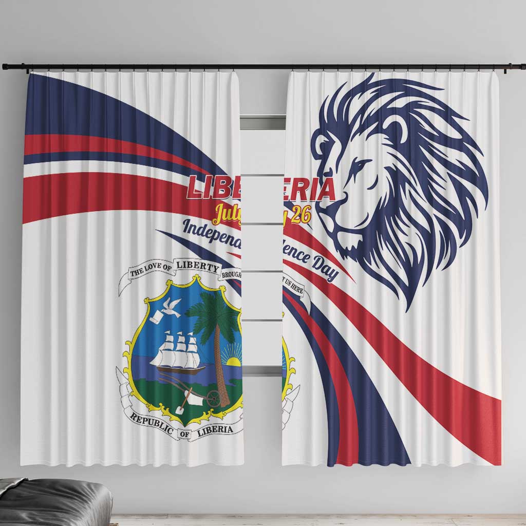 Liberia Independence Day Window Curtain July 26 Lion Coat of Arms - Wonder Print Shop