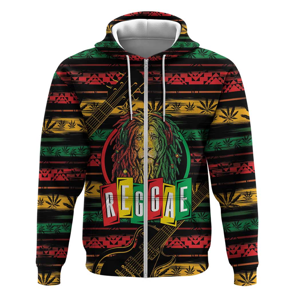 International Reggae Day Zip Hoodie Rastafarian Lion Legend of Reggae - Wonder Print Shop