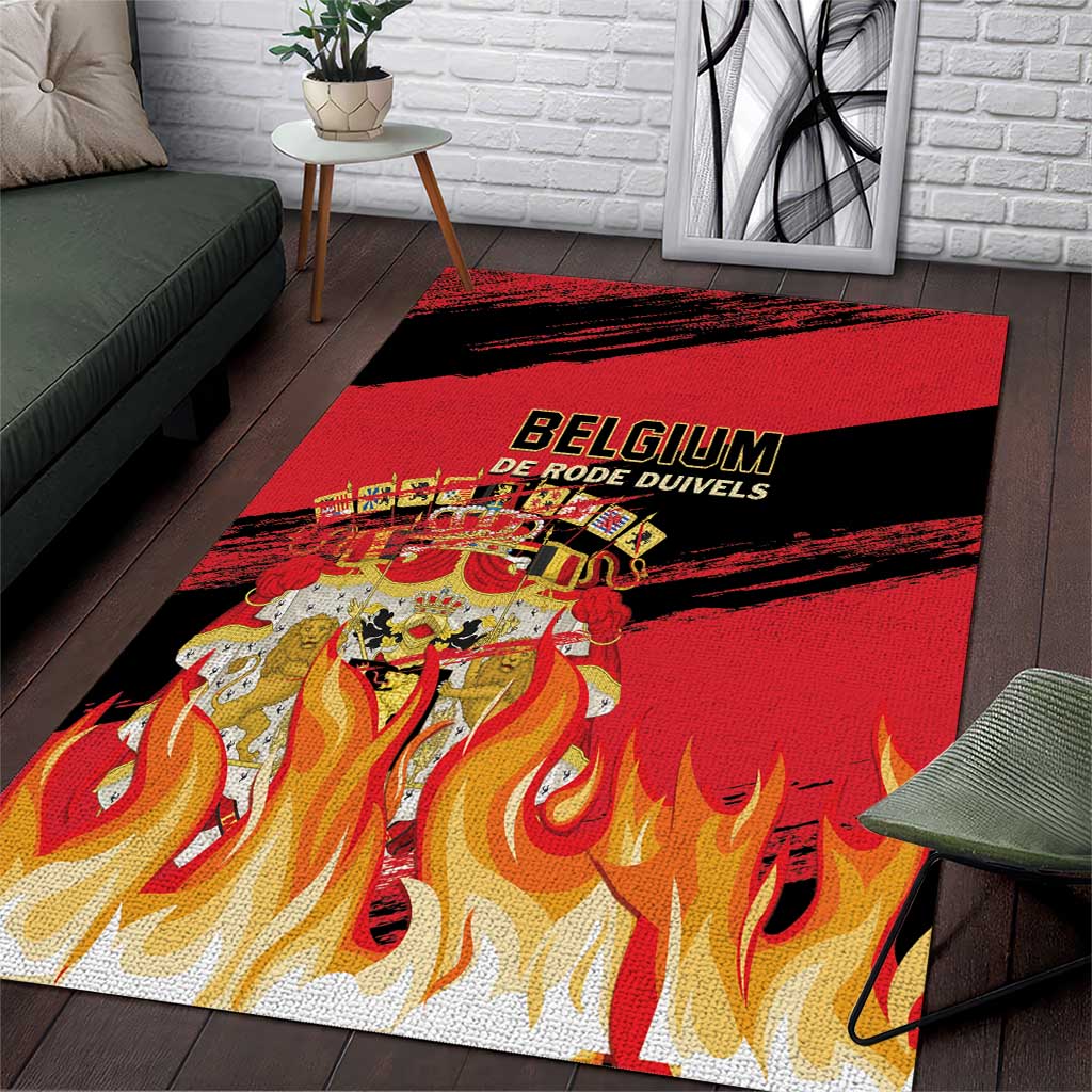 Belgium 2024 Football Area Rug Go De Rode Duivels - Wonder Print Shop