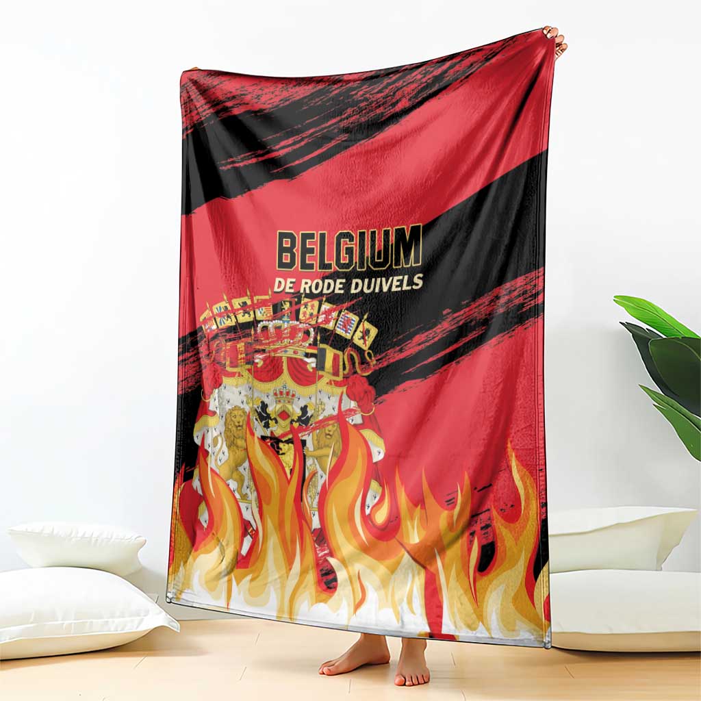 Belgium football blanket hanging blanket with BELGIUM text and flame graphic