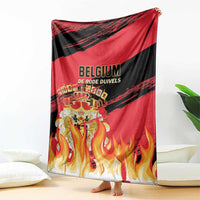 Belgium football blanket hanging blanket with BELGIUM text and flame graphic