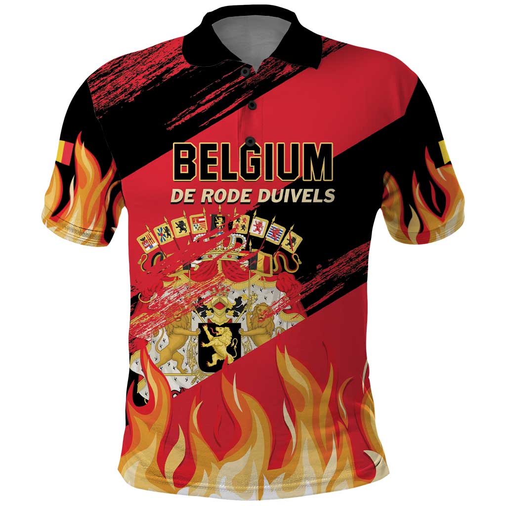 Custom Belgium 2024 Football Polo Shirt Go De Rode Duivels - Wonder Print Shop