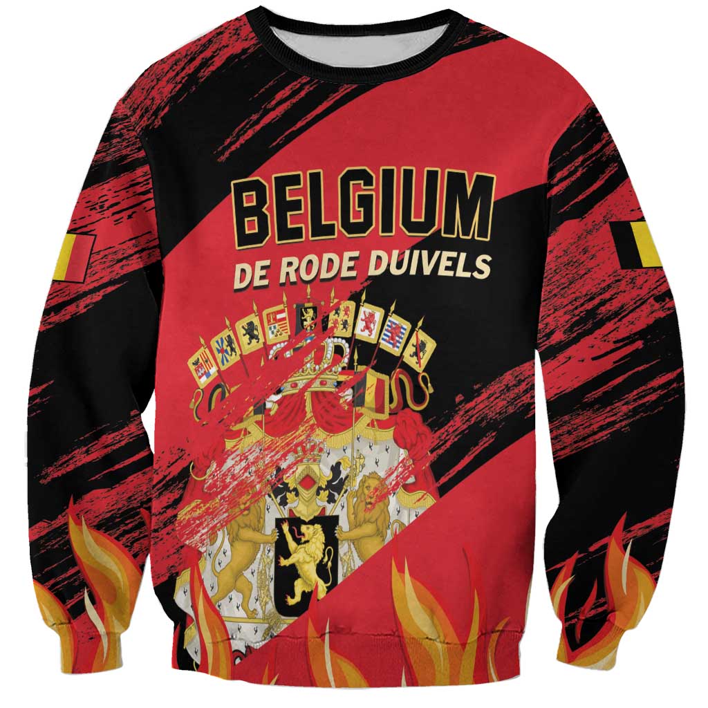 Unisex black and red football sweatshirt with Belgium De Rode Duivels graphic