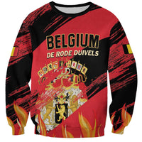 Unisex black and red football sweatshirt with Belgium De Rode Duivels graphic